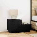 vidaXL Nočný stolík Čierny dub 70 x 36 x 40,5 cm Kompozitné drevo