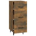 vidaXL Komoda dymový dub 34,5x34x90 cm spracované drevo