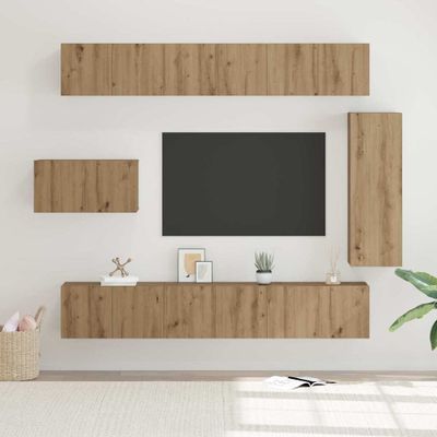 vidaXL Zostava TV skriniek 8 pcs Remeselný dub Kompozitné drevo
