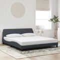 vidaXL Rám postele Dover tmavosivá 180x200 cm zamat