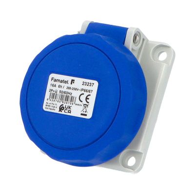 Zásuvka vstavaná 23237 IP66-67/230V/16A/3P 6h, šikmá 10° - SpeedPRO