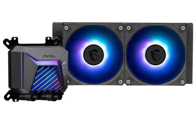 MSI vodný chladič CPU MAG CORELIQUID A15 240/ 2x 120mm ARGB fan Vodné chladenie, pre CPU, pre Intel i AMD, 2× 120mm ARGB ventilátor, socket 1700, 1851, AM5, AM4, čierny
