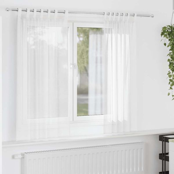 vidaXL Voálové závesy s pútkami 2 ks Biele 140x140 cm