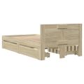 vidaXL Posteľný rám s čelom dub sonoma 90x190 cm kompozitné drevo