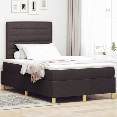 vidaXL Posteľ s pružinovým rámom Tmavohnedá 120 x 190 cm látka