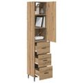 vidaXL Highboard Remeselný dub 34,5 x 34 x 180 cm Kompozitné drevo