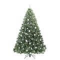 vidaXL Umelý vianočný stromček s 300 LED-i Zelená 180 cm PE a PVC
