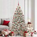 vidaXL Umelý Sklápací Vianočný Stromček 300 LED Zelená a biela 180 cm
