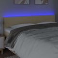 vidaXL Čelo postele s LED krémové 180x5x78/88 cm látka
