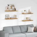 vidaXL Stenná polica Nástenná montáž 4 ks Béžová 90 x 23,5 x 3,8 cm