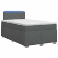 vidaXL Posteľ s boxspringom a matracom a LED Tmavosivá 120 x 200 cm