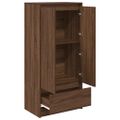 vidaXL skriňa so zásuvkou Hnedý dub 55,5x34x119,5 cm Konštrukcia dreva