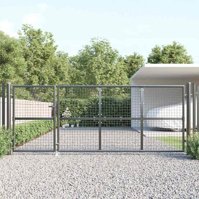 vidaXL Pletená záhradná brána antracitová 350x125 cm pozinkovaná oceľ