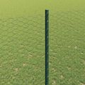 vidaXL Hexagonálny plot s stĺpom 10 x 1,5 m PVC potiahnutá oceľ Zelená