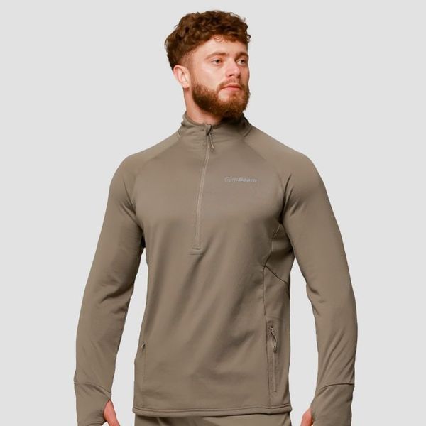 Běžecká mikina 1/2 Zip Pulse Vetiver - GymBeam, veľkosť L, veľkosť oblečenia L