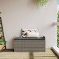 vidaXL Úložná lavička s vankúšom sivá 115x51x52 cm polyratan