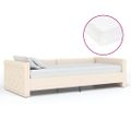 vidaXL Pohovka s matracom a USB krémová látková 90x200 cm