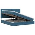 vidaXL Postel s úložným prostorem a matrací Tmavomodrá 200 x 200 cm