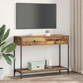 vidaXL Konzolový stôl Staré drevo 100 x 34,5 x 75 cm Kompozitné drevo