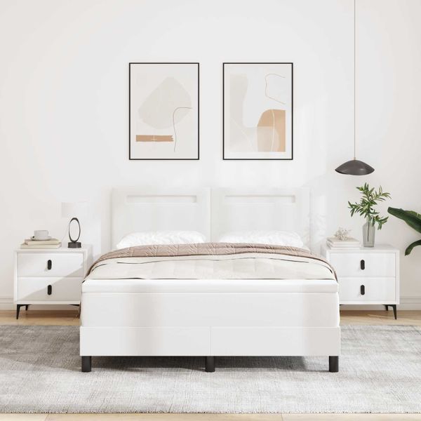 vidaXL Posteľ s pružinovým rámom Biela 160 x 200 cm Umelá koža