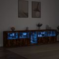 vidaXL Komoda s LED svetlami dymový dub 283x37x67 cm