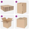 vidaXL Skladací box s úložiskom 50 ks Prírodná 20 x 20 x 20 cm Kartón