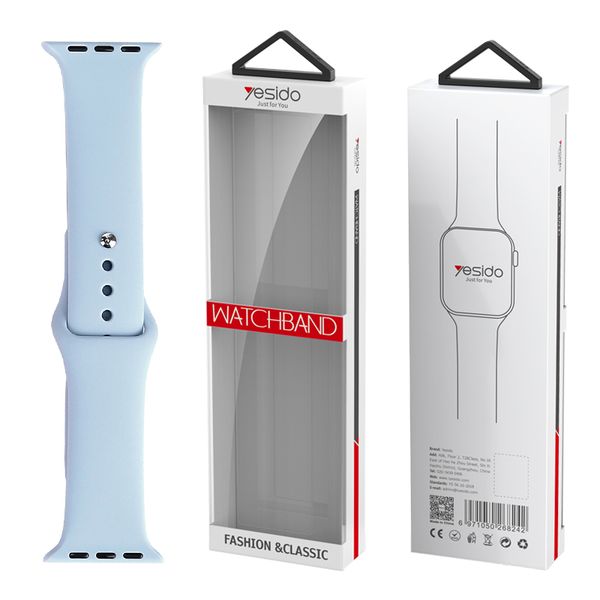 REMENEK SILIKÓNOVÝ YESIDO WB44 PRE iWATCH S 42/44/45 (97+118) #65 SVETLO MODRÁ