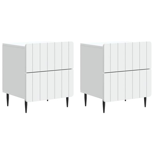 vidaXL Nočný stolík 2 pcs Biela 43 x 34,5 x 49,5 cm Kompozitné drevo