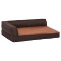 vidaXL Ergonomický matrac pre psa 90x64 cm ľanový vzhľad flís hnedý
