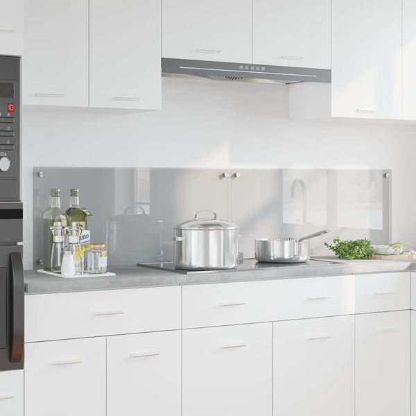 vidaXL Kuchynský obklad 2 pcs Svetlosivá 90 x 40 cm tvrdené sklo