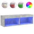 vidaXL TV skrinka s LED svetlami betónovo sivá 100x30x30 cm
