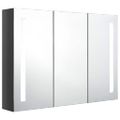 vidaXL LED kúpeľňová zrkadlová skrinka 89x14x62 cm žiarivá sivá