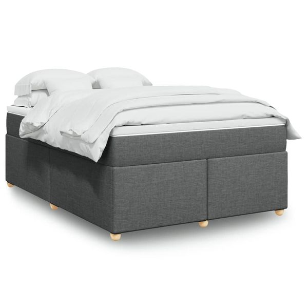 vidaXL Boxspring posteľ s matracom tmavosivá 140x190 cm látka