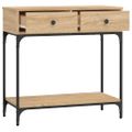 vidaXL Konzolový stolík dub sonoma 75 x 34,5 x 75 cm kompozitné drevo