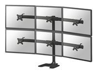 Stojan - pre 6 LCD displejov - čierna - veľkosť obrazovky: 10"-27" - stolový stojan, upevniteľné na stôl