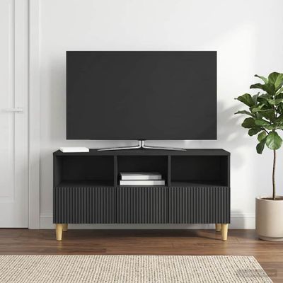 vidaXL TV skrinka 102 x 34,5 x 50 cm Čierna Kompozitné drevo