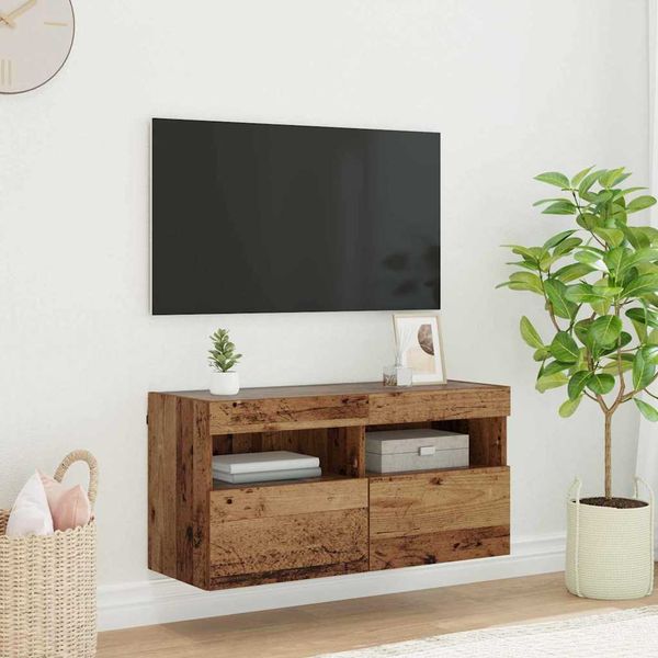 vidaXL TV nástenná skriňa Staré drevo 80 x 30 x 40 cm Kompozitné drevo