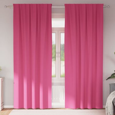 vidaXL Záclony na zatemnenie s krúžkami 2 pcs Jasná ružová