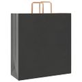 vidaXL Papierové tašky 50 ks s rúčkami, čierna, 45x17x48 cm