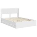 vidaXL Posteľový rám s úložným priestorom a čelom Biela 140 x 190 cm