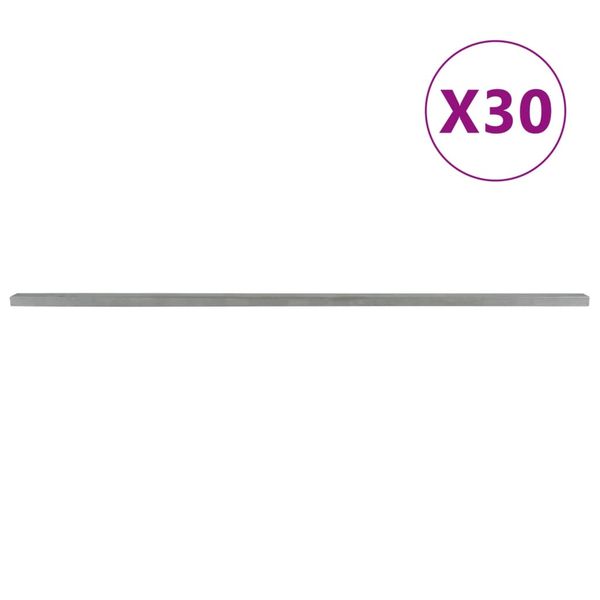 vidaXL Záhradné plotové stĺpiky 30 ks strieborné 220 cm oceľ