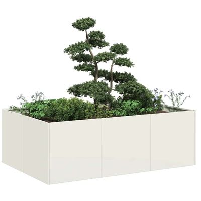 VidaXL kvetináč Biely 120x80x40 cm Oceľ