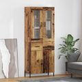 vidaXL Highboard Staré drevo 69,5 x 34 x 180 cm Kompozitné drevo