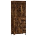 vidaXL Vysoká skrinka dymový dub 69,5x34x180 cm spracované drevo