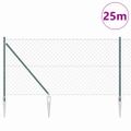 vidaXL Reťazová brána s hrotmi 25 x 1,2 m PVC potiahnutá oceľ Zelená