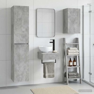 vidaXL Sada kúpeľňového nábytku 3 ks Betónovo sivá 33 x 34,5 x 160 cm