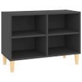 vidaXL TV stolík nohy z masívneho dreva sivý 69,5x30x50 cm