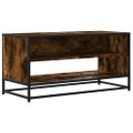 vidaXL TV skrinka dymový dub 91x40x46 cm kompozitné drevo a kov