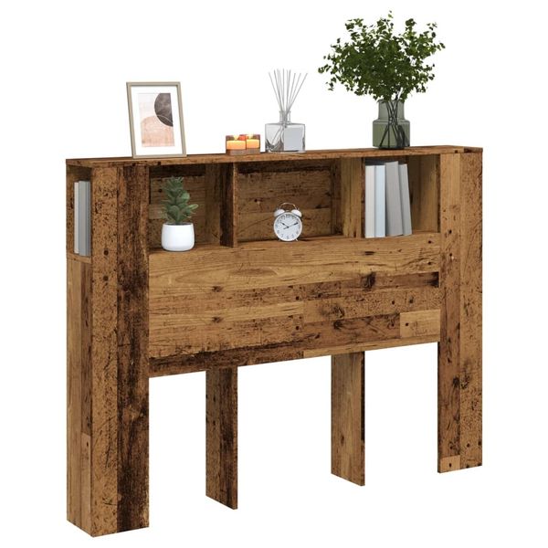 vidaXL Skrinka na čelo postele staré drevo 140x18,5x102,5 komp.drevo