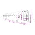 vidaXL Fóliovník s oceľovým rámom zelený 32 m² 16x2x2 m